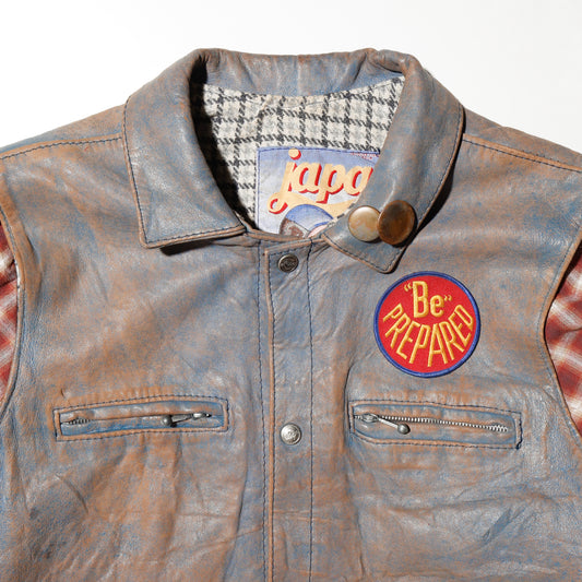 *one-off hybrid leather jacket