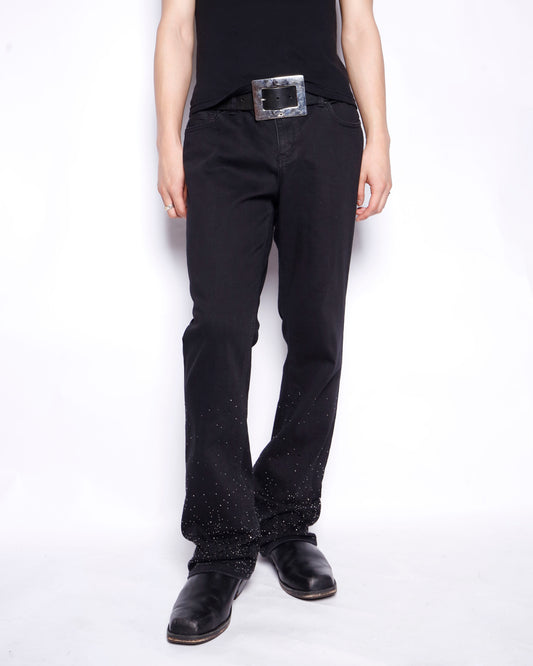 vintage low rise shinny flare jeans