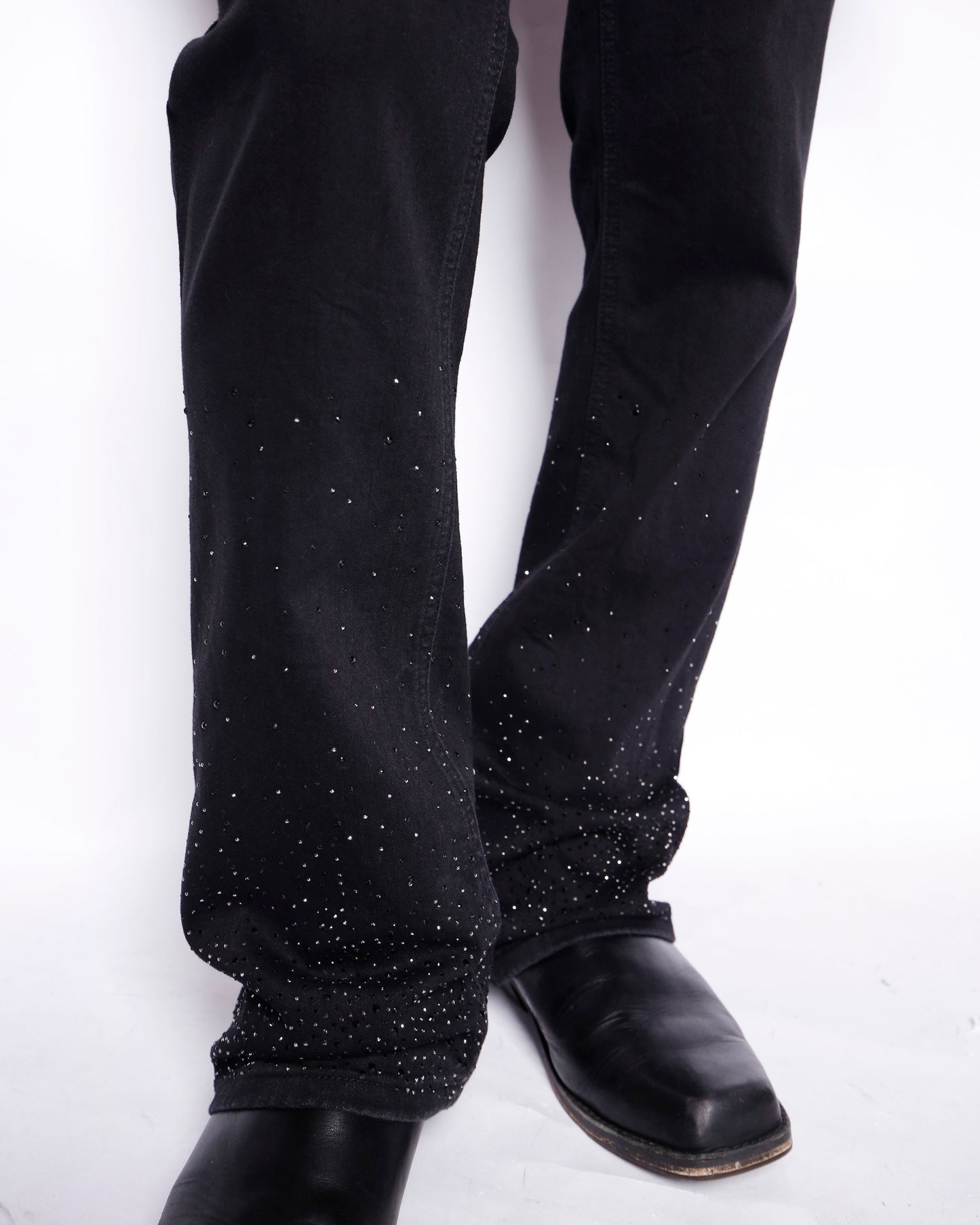 vintage low rise shinny flare jeans