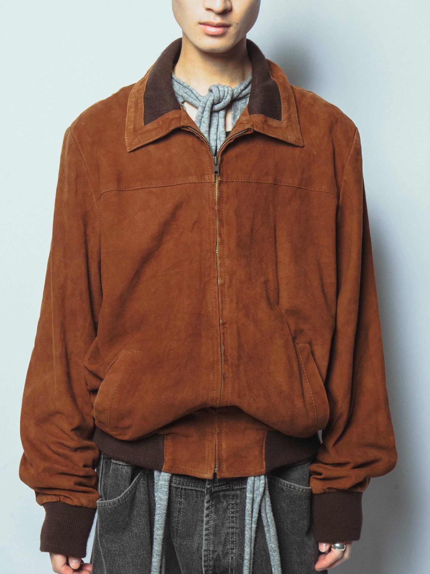 vintage suede trucker jacket