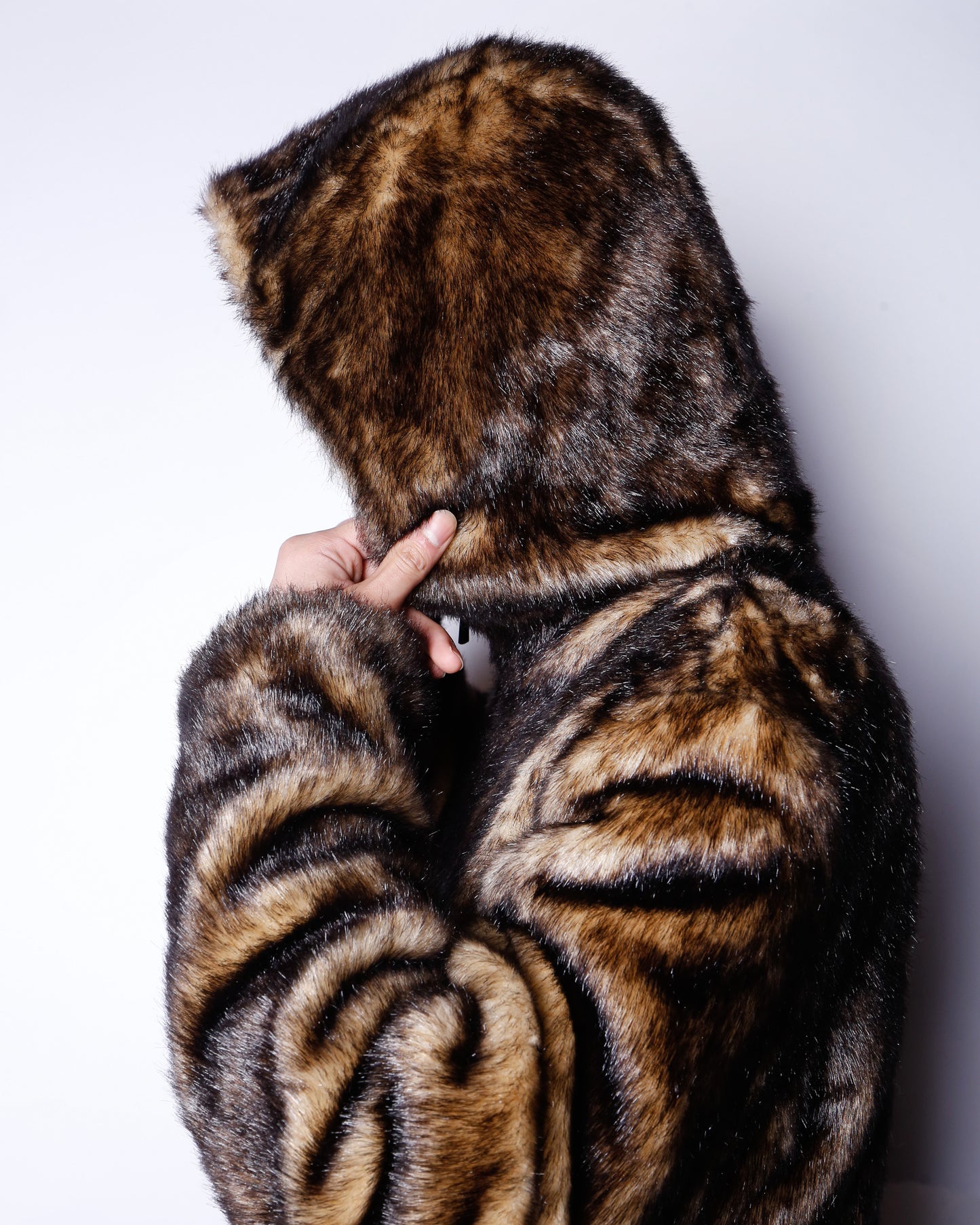 vintage faux fur hooded jacket