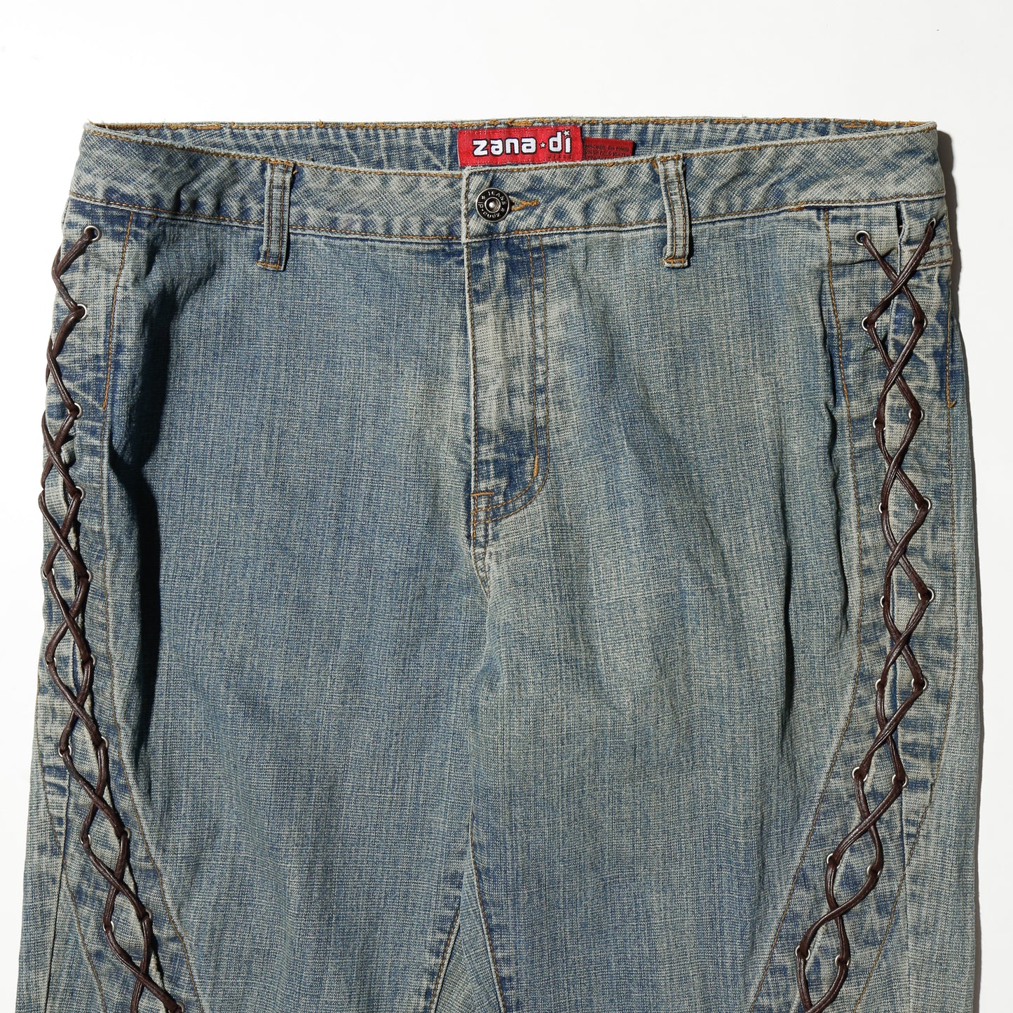 vintage low rise braids flare jeans