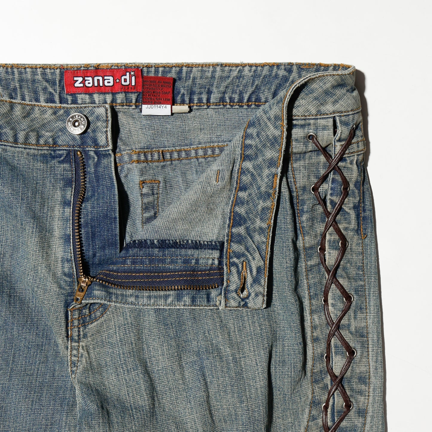 vintage low rise braids flare jeans