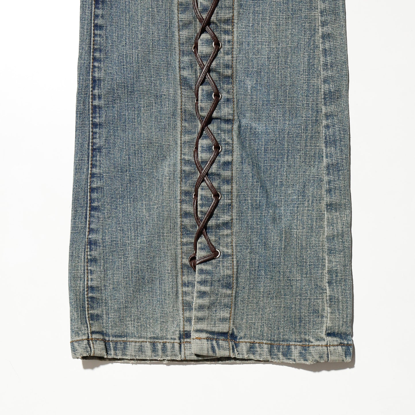 vintage low rise braids flare jeans