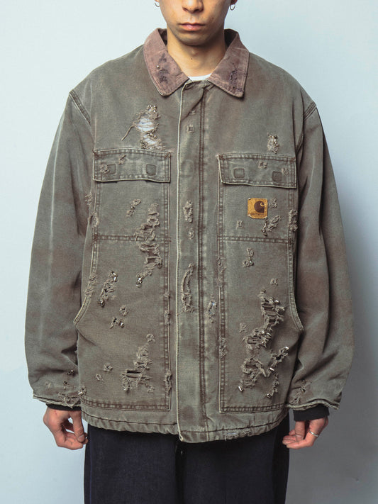 vintage carhartt studs broken traditional jacket