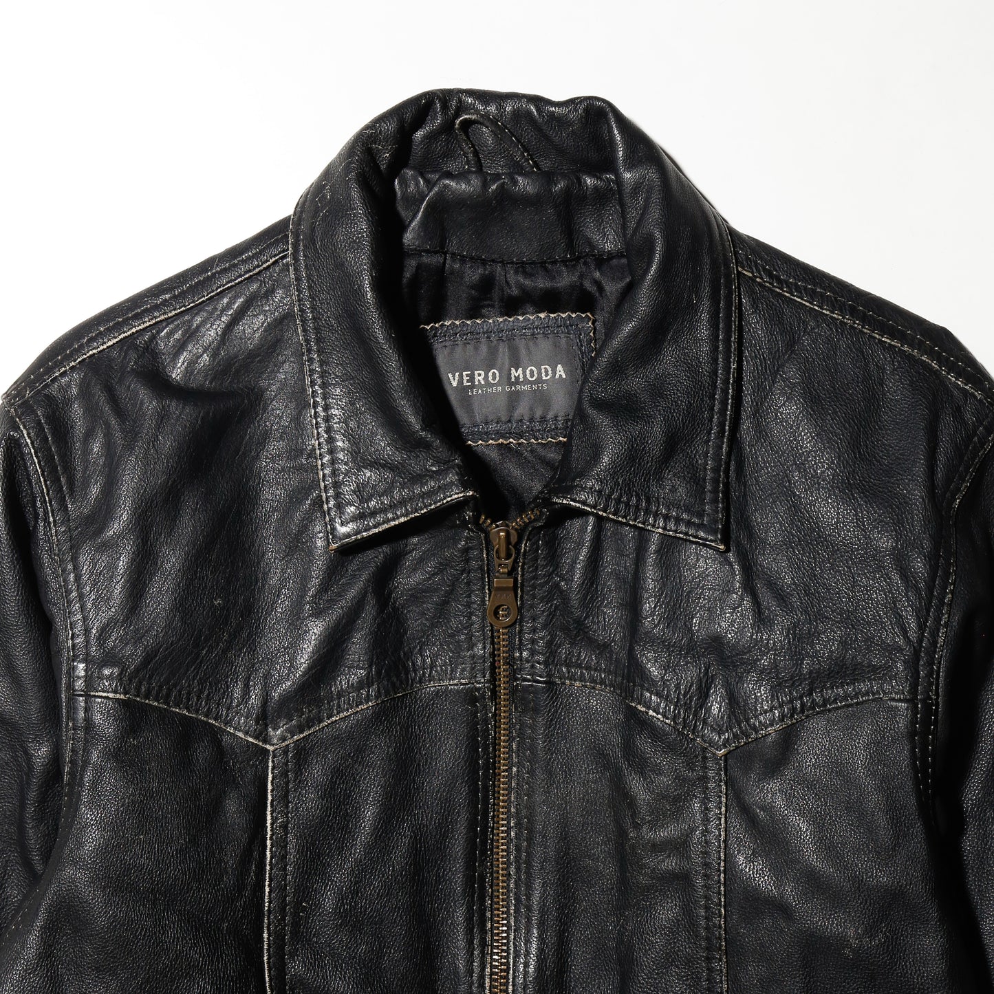 vintage cropped leather jacket