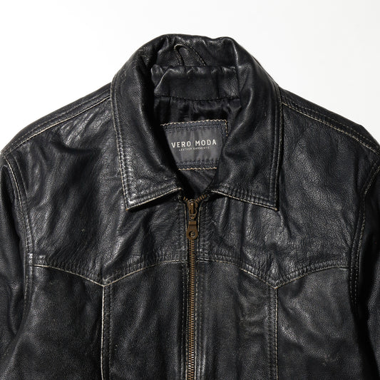 vintage cropped leather jacket