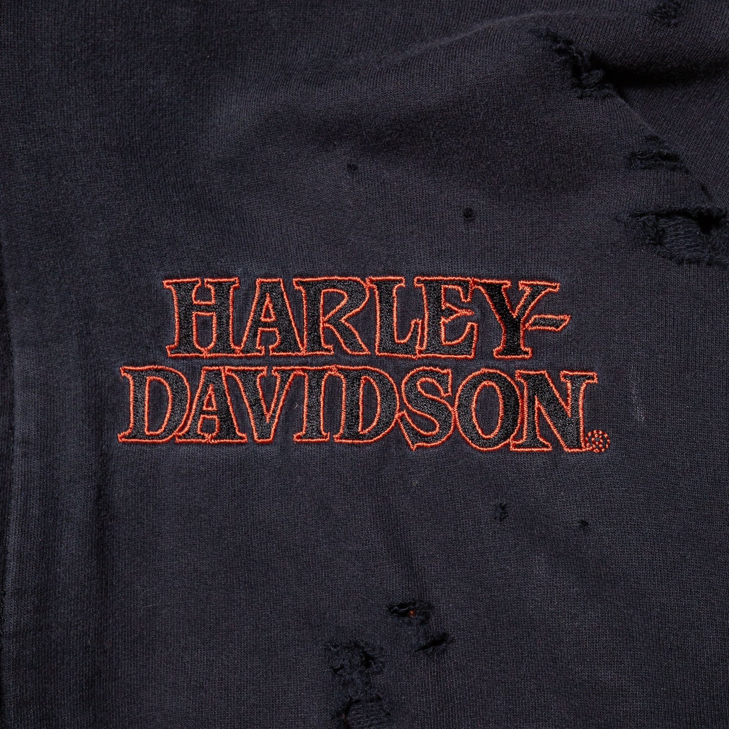 vintage harley davidson broken zip hoodie