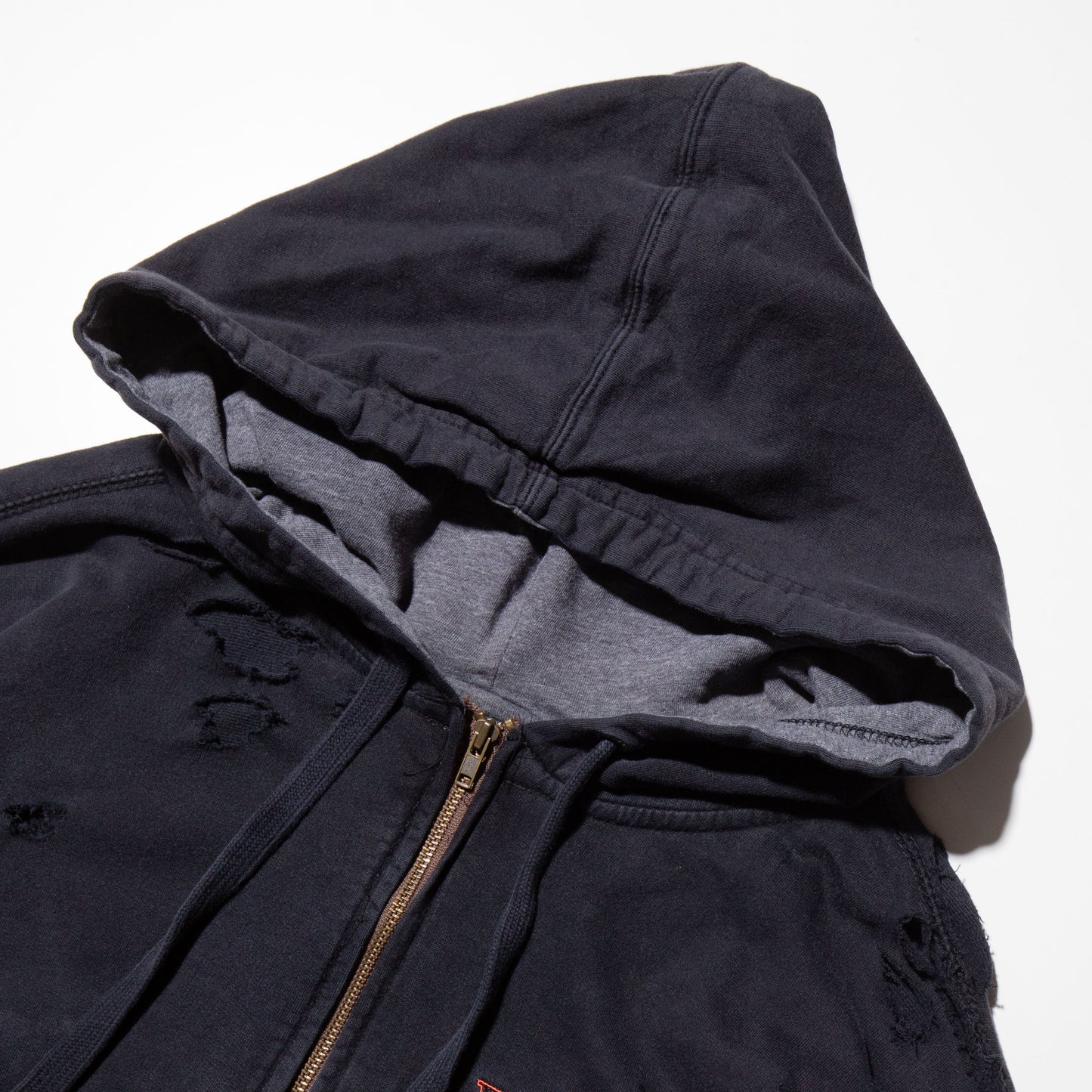 vintage harley davidson broken zip hoodie