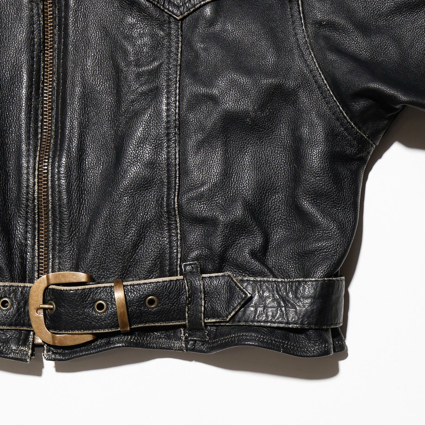 vintage cropped leather jacket