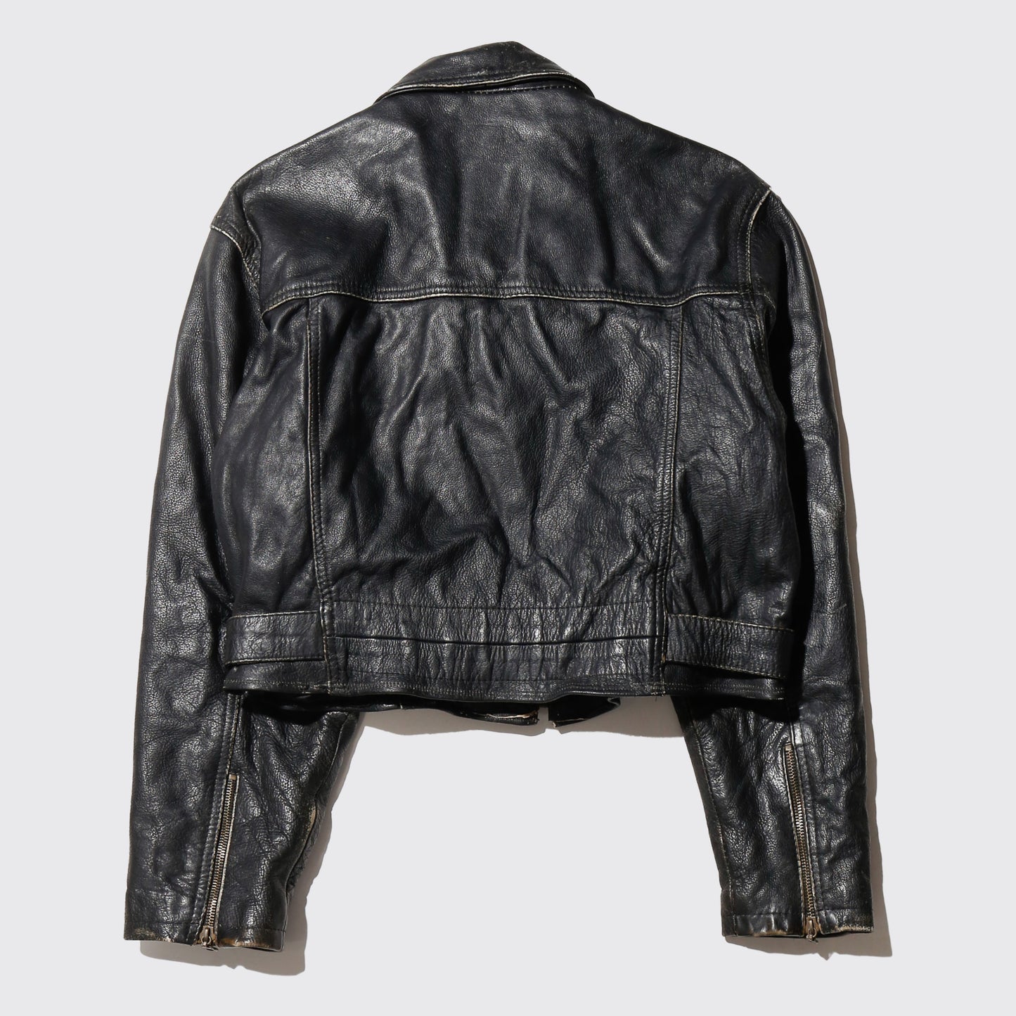 vintage cropped leather jacket
