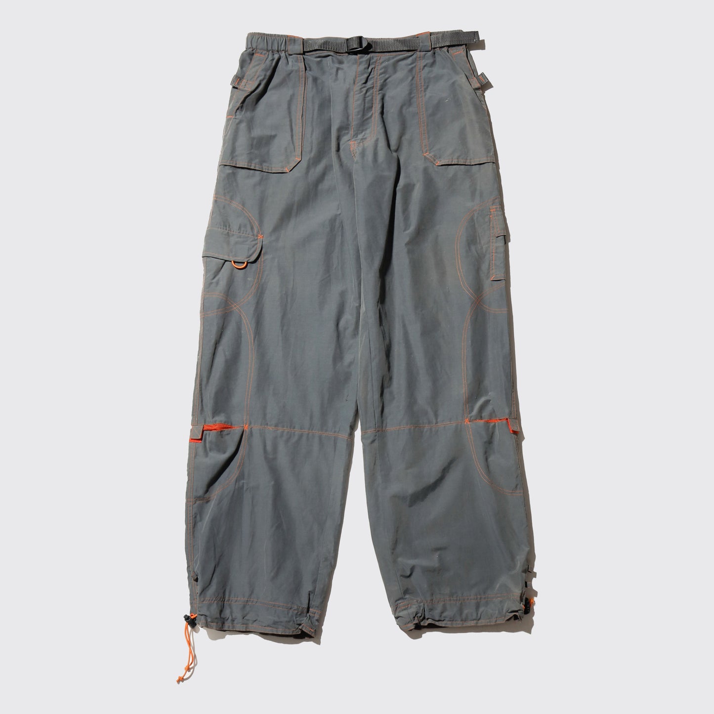 vintage belted nylon rave trousers
