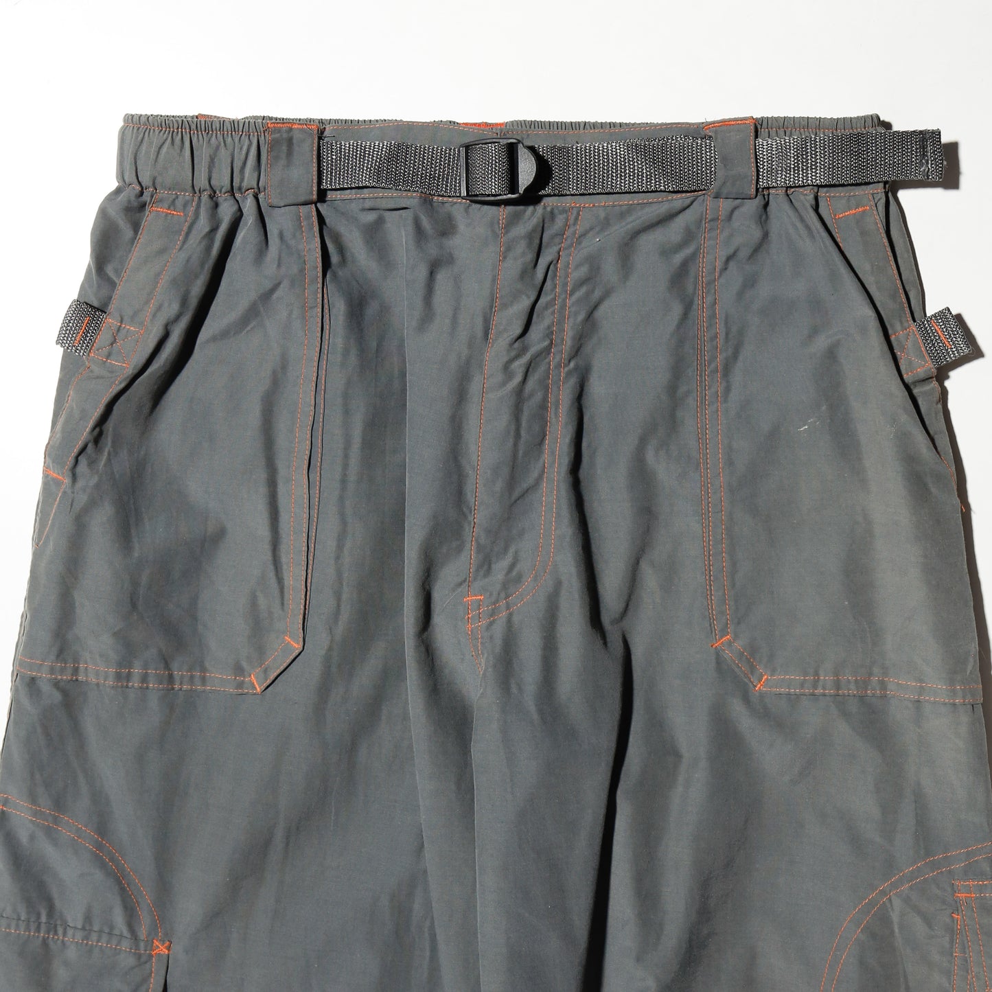 vintage belted nylon rave trousers