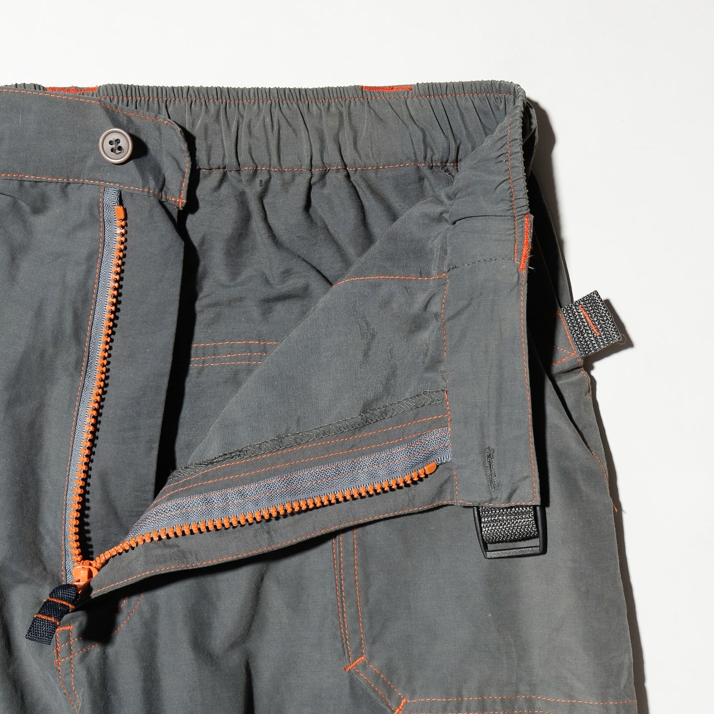 vintage belted nylon rave trousers
