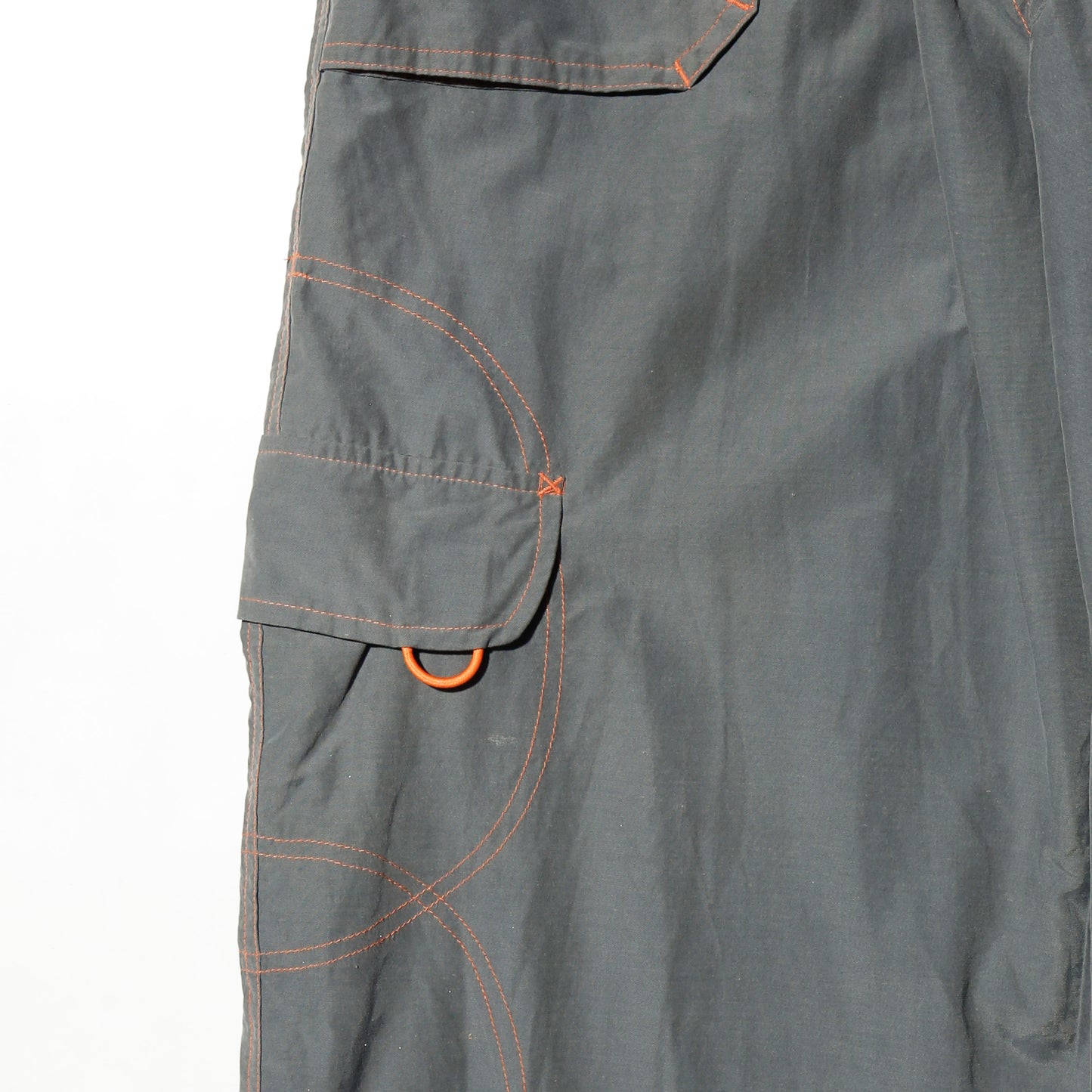 vintage belted nylon rave trousers