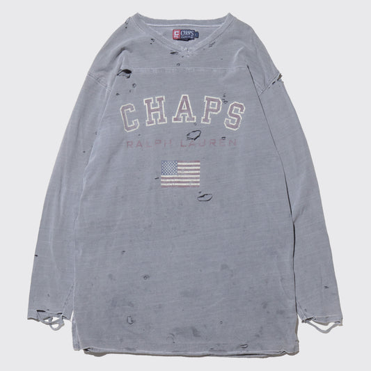 vintage chaps ralph lauren flag broken l/s