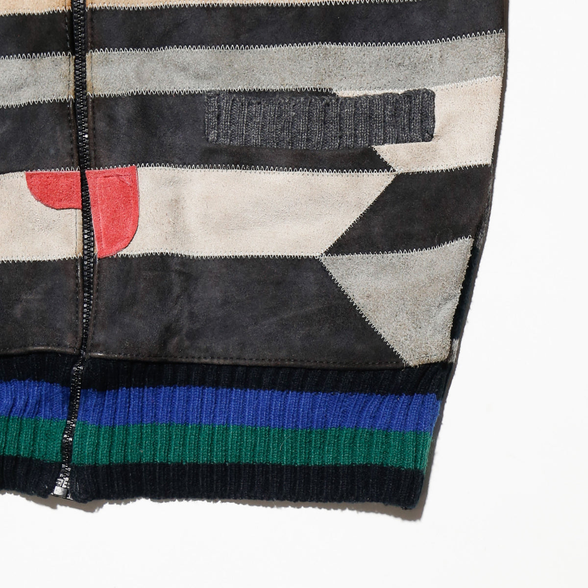vintage 70's craft leather knit jacket