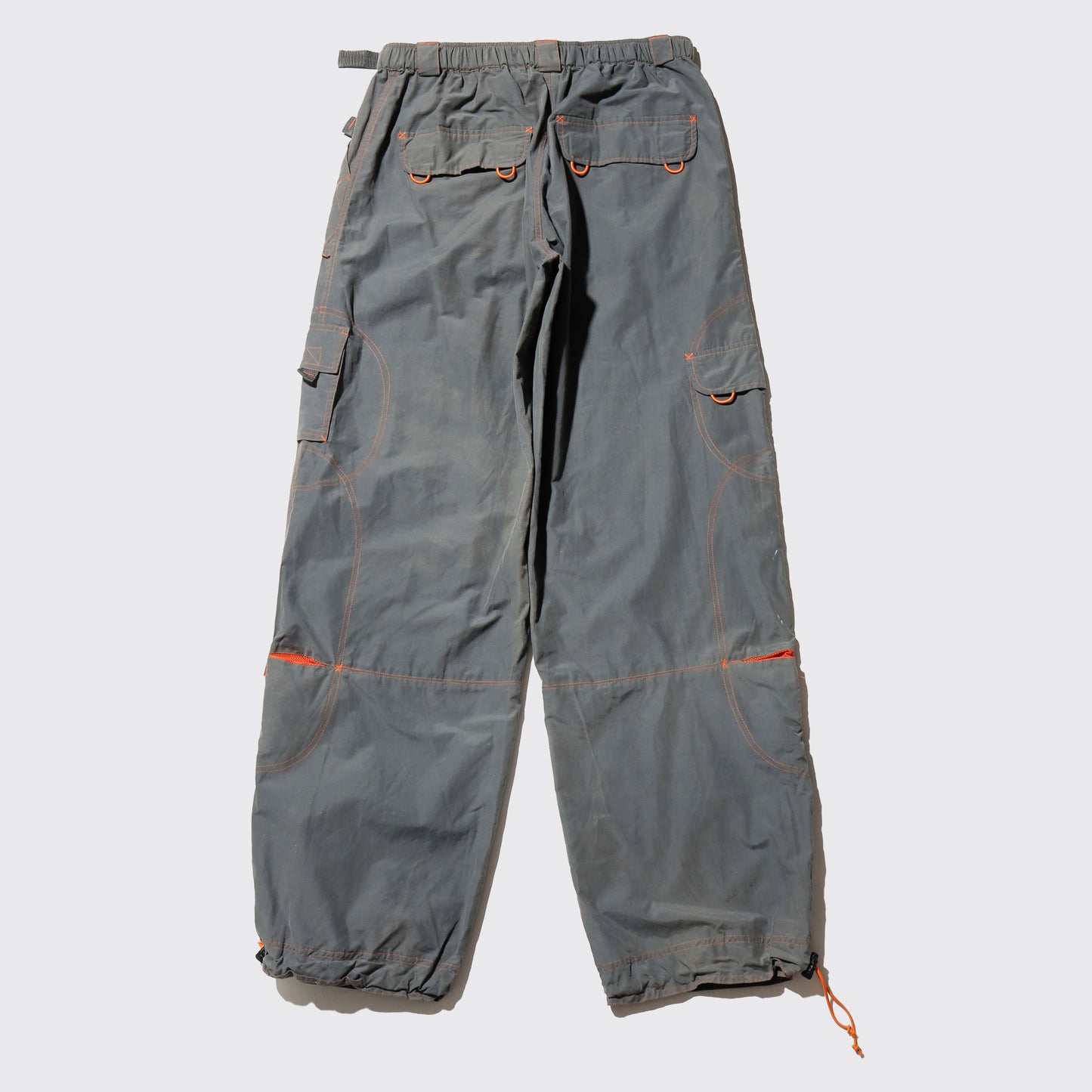 vintage belted nylon rave trousers