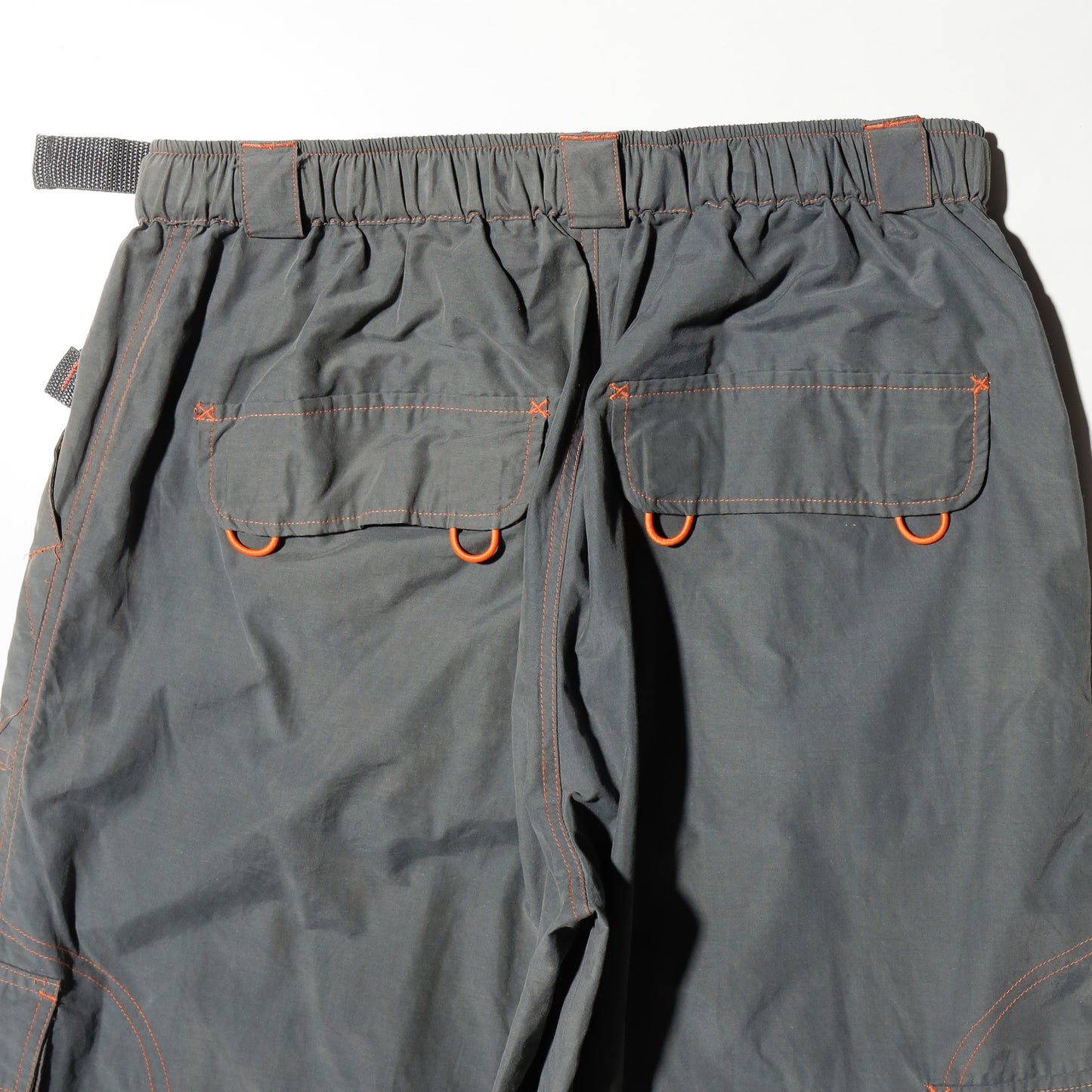 vintage belted nylon rave trousers