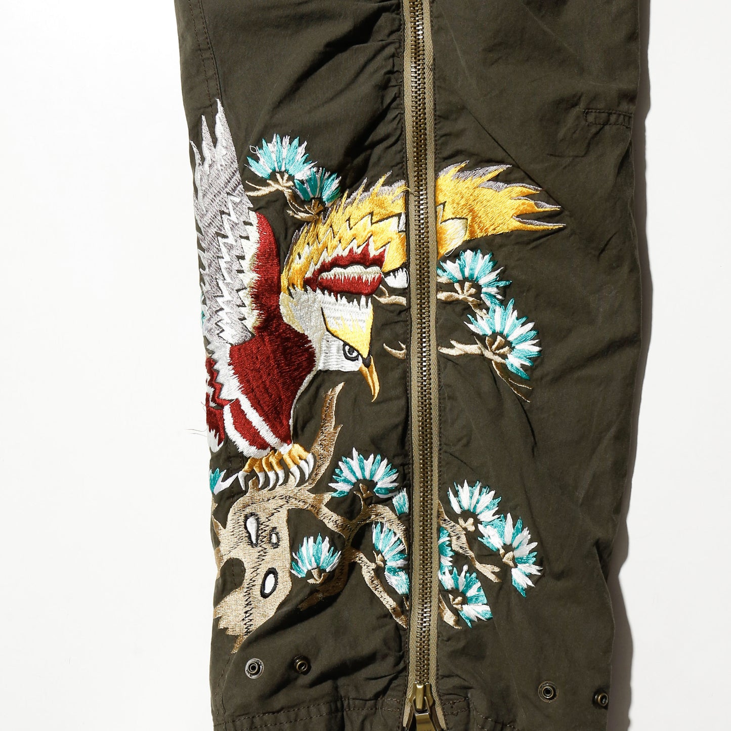 vintage rlx ralph lauren kick embroidered parachute trousers