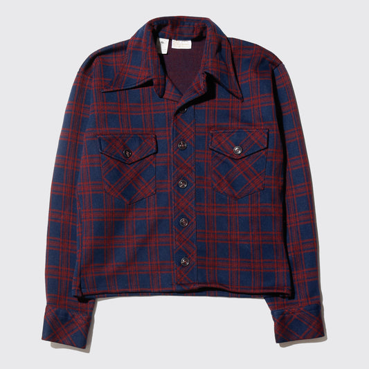 vintage 70's sears cropped check poly jacket