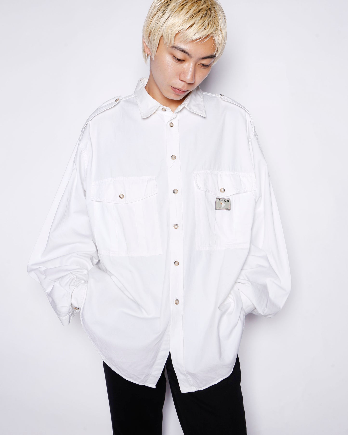 vintage euro epolet loose shirt