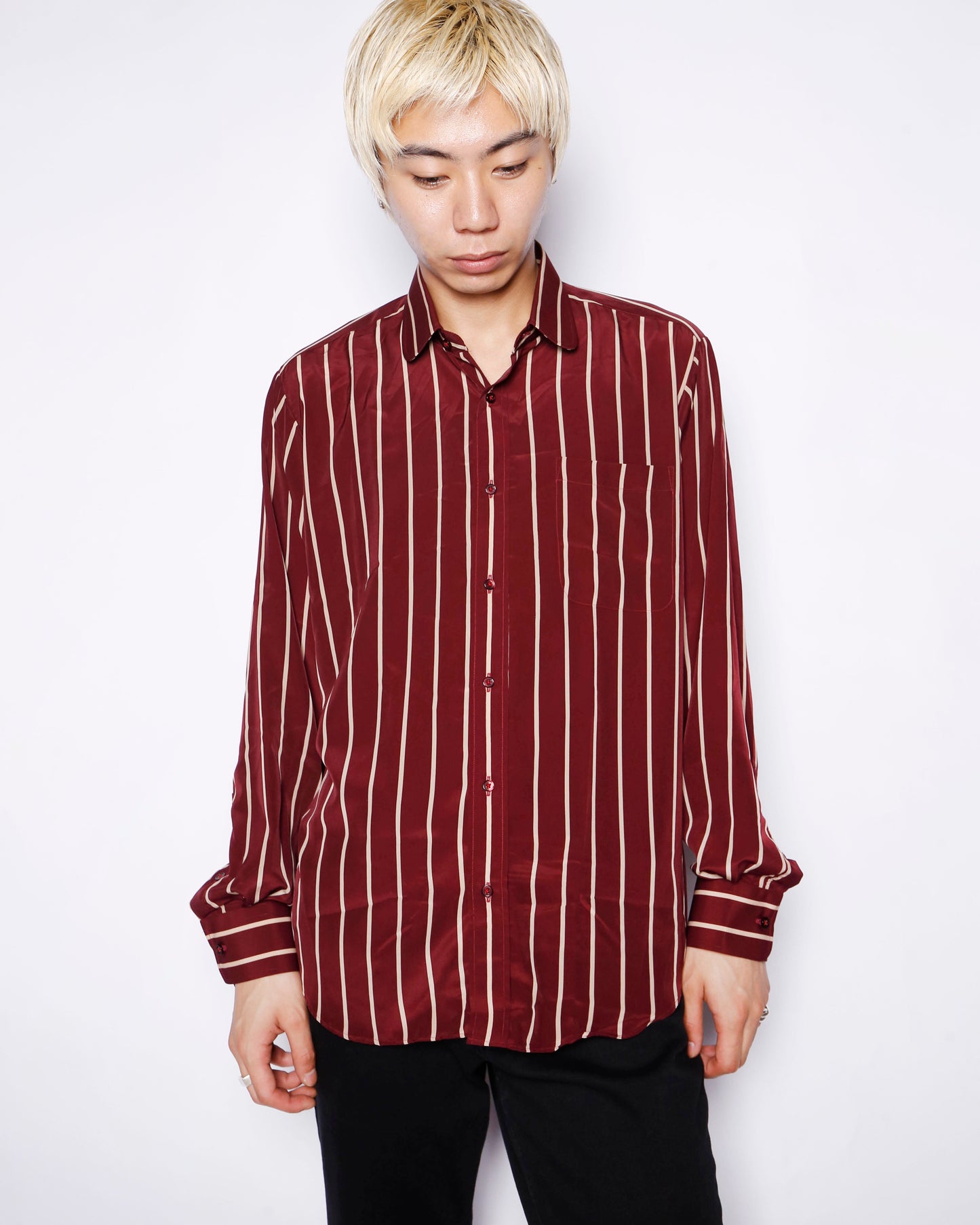 vintage burgundy stripe shirt
