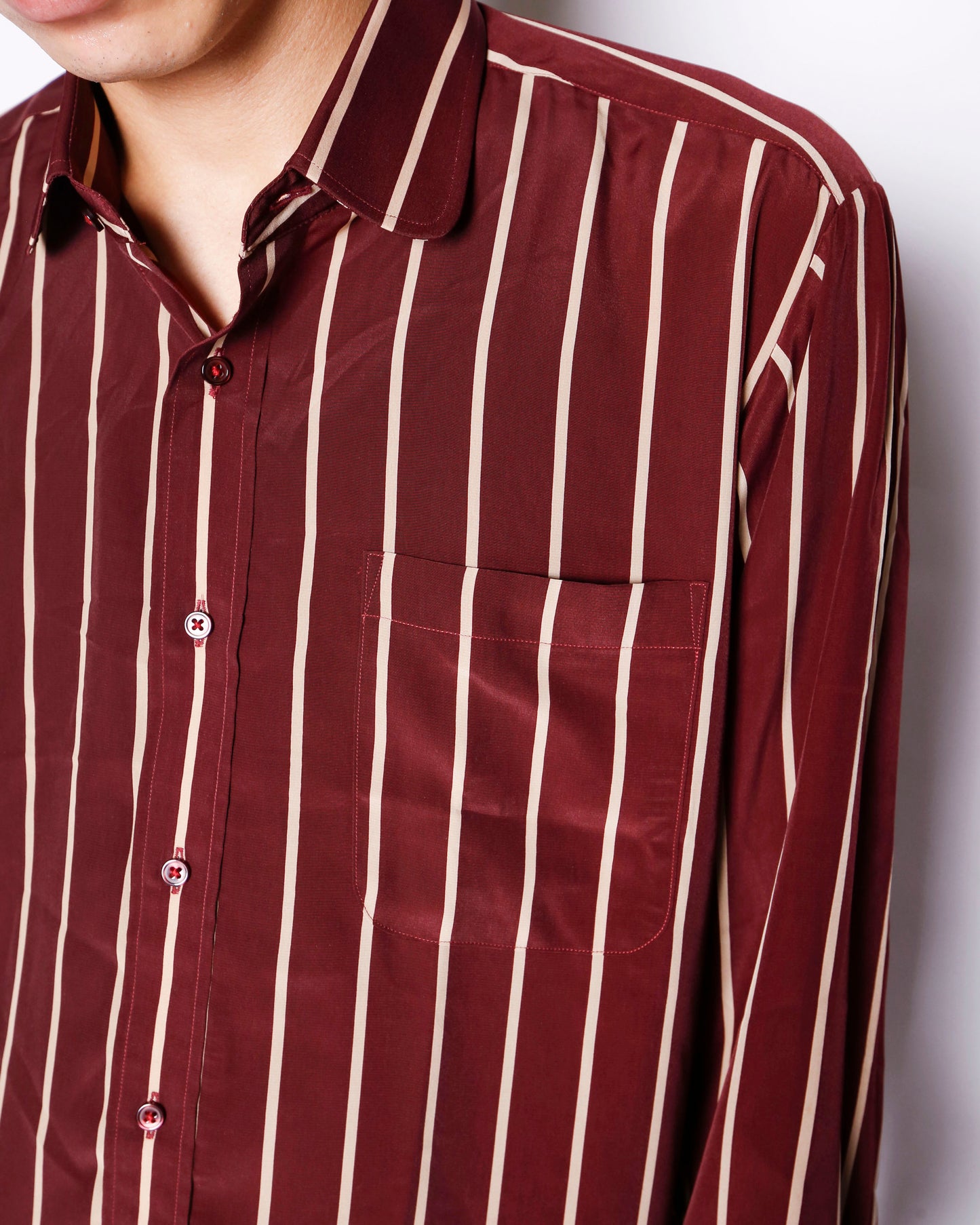 vintage burgundy stripe shirt
