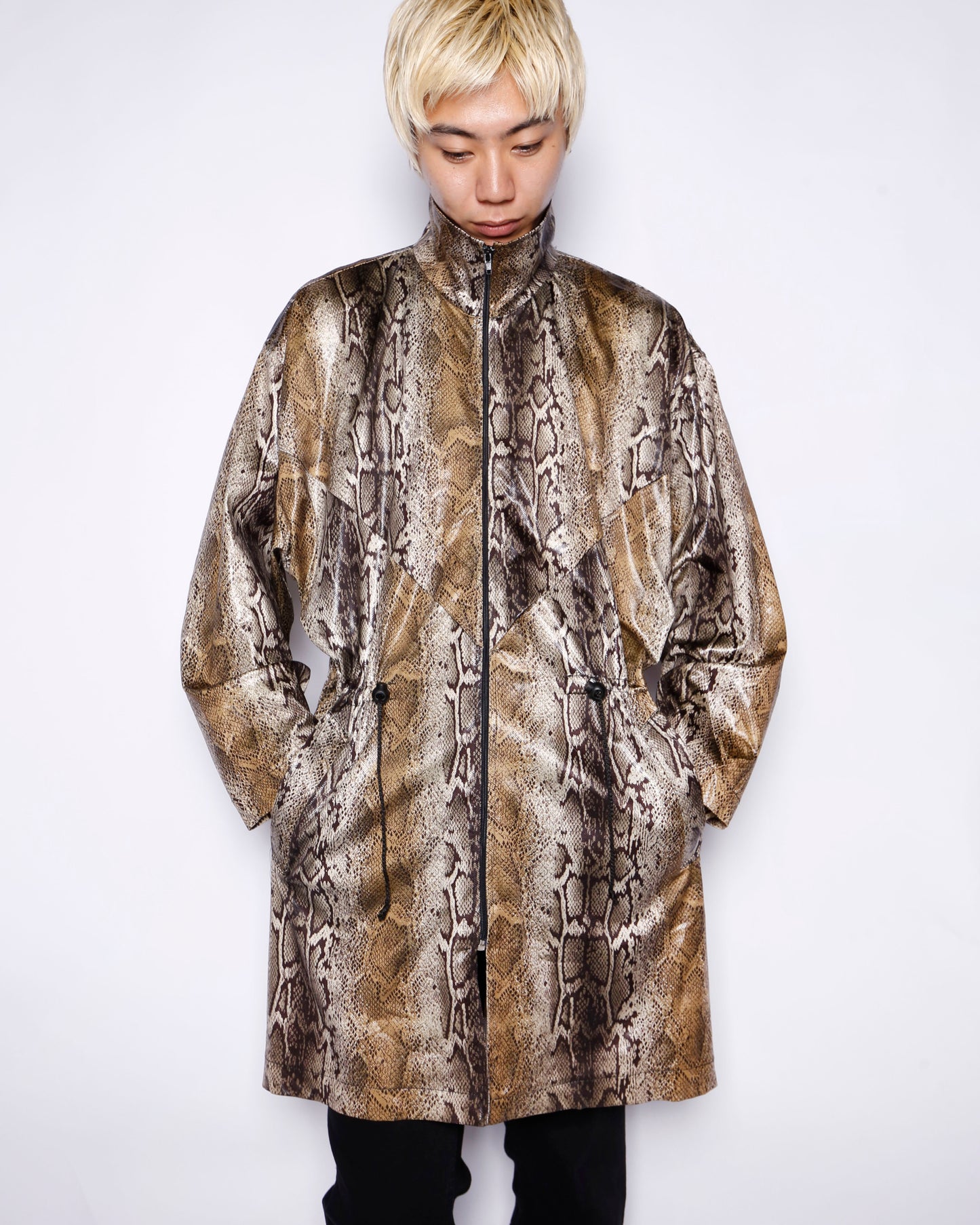 vintage python coated nylon coat