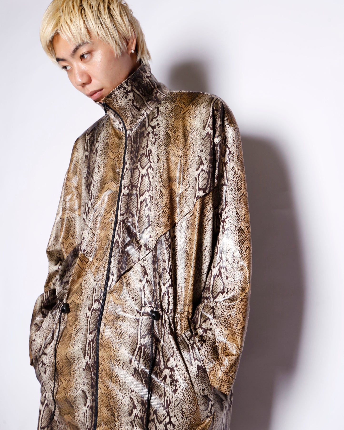 vintage python coated nylon coat