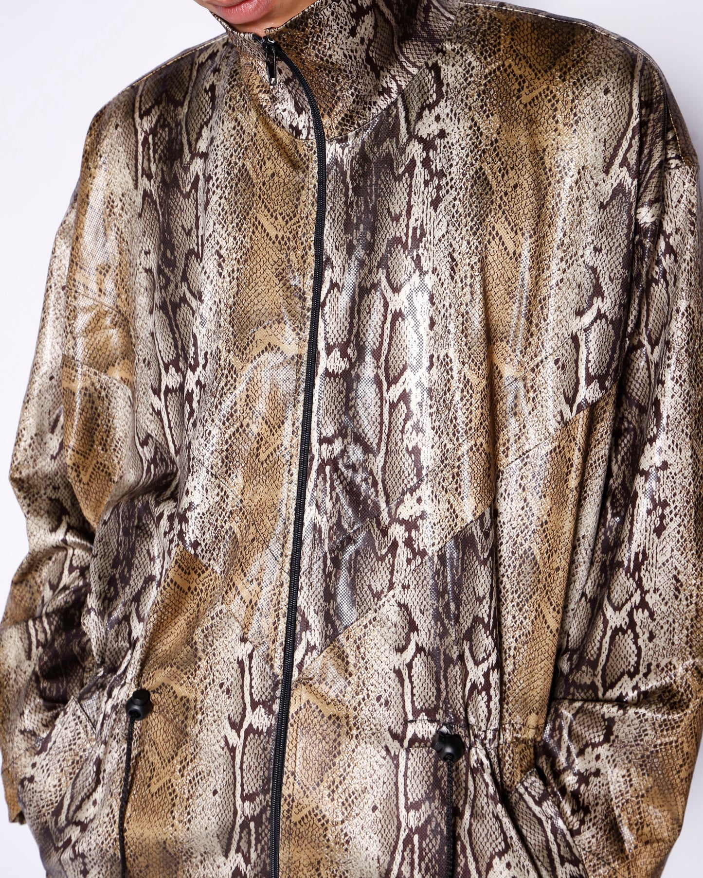 vintage python coated nylon coat