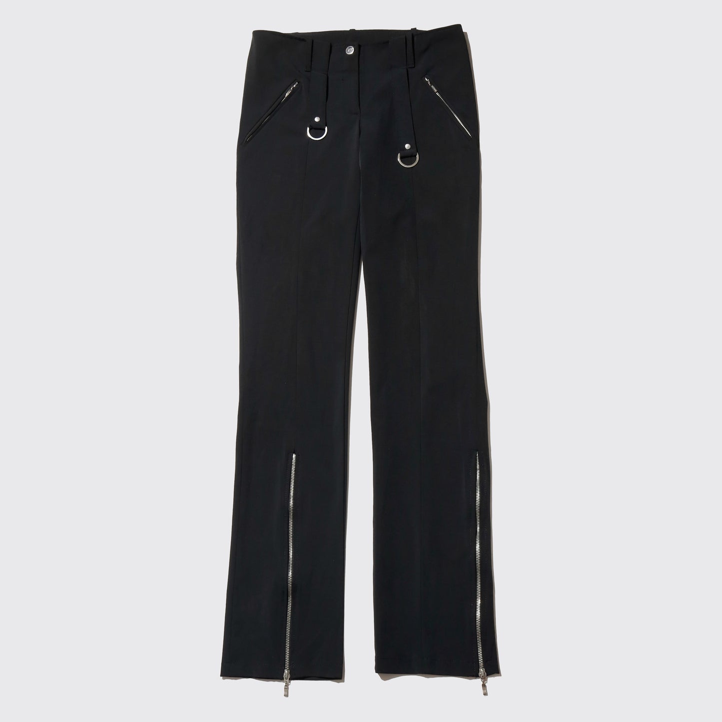 vintage asymmetry zipped trousers