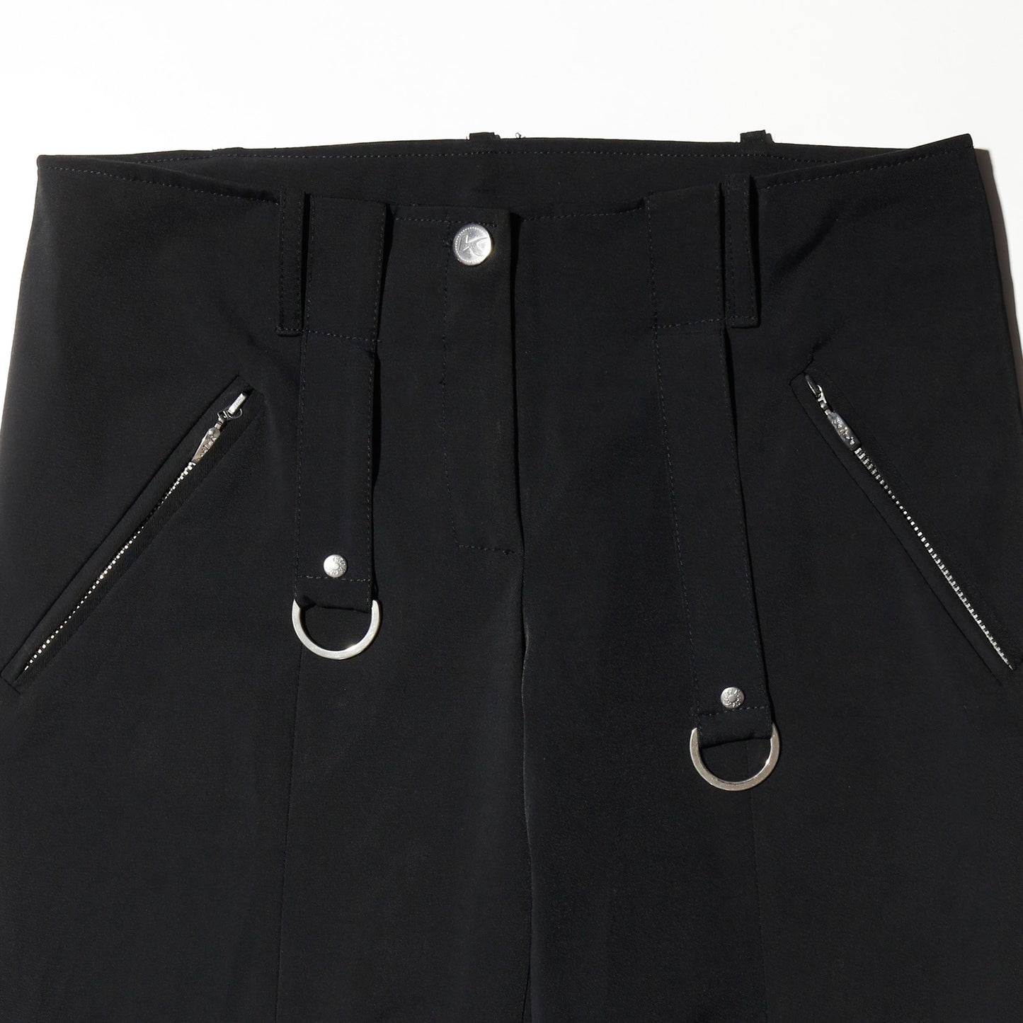 vintage asymmetry zipped trousers