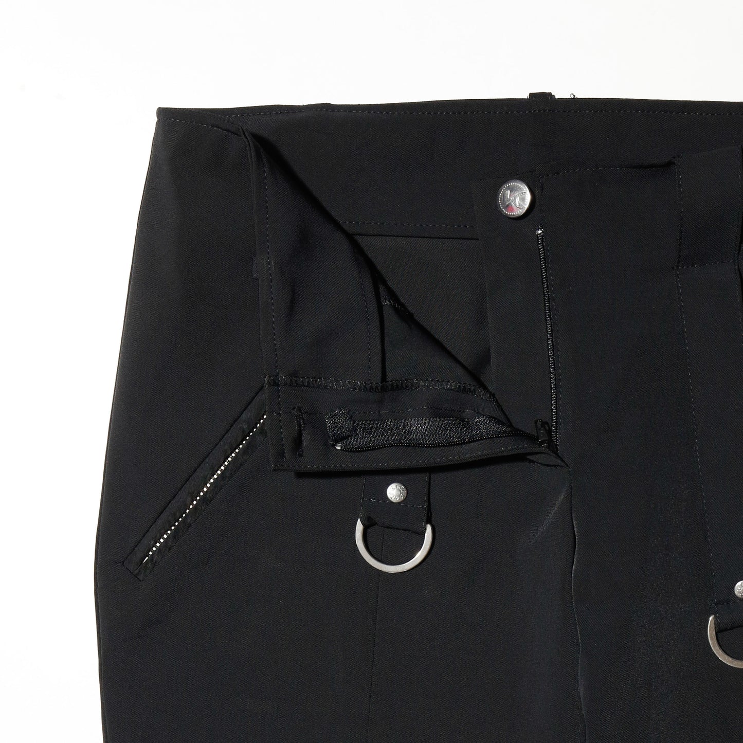 vintage asymmetry zipped trousers