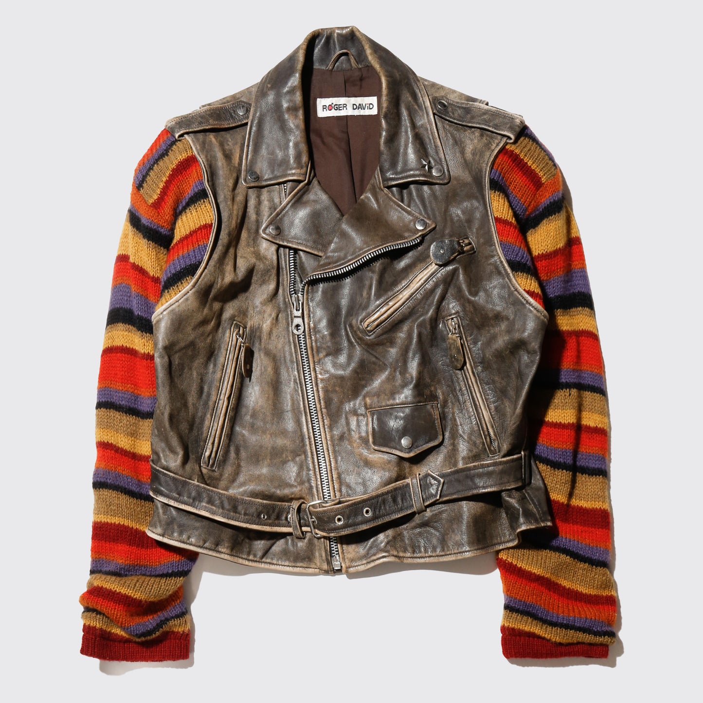 *one-off hybrid leather riders jacket