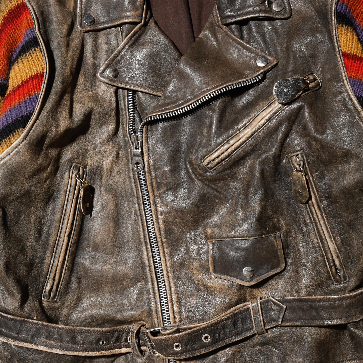 *one-off hybrid leather riders jacket