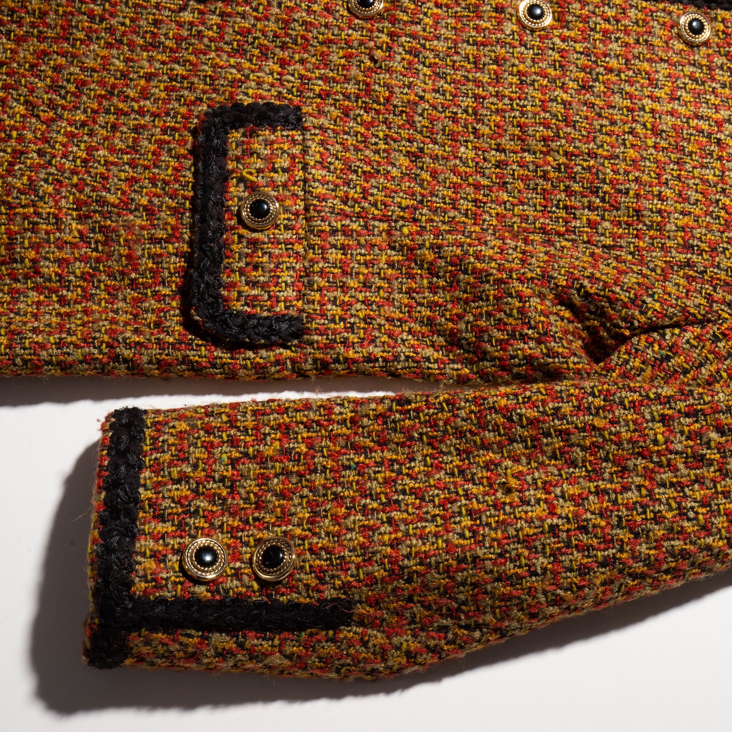 vintage collar less tweed jacket