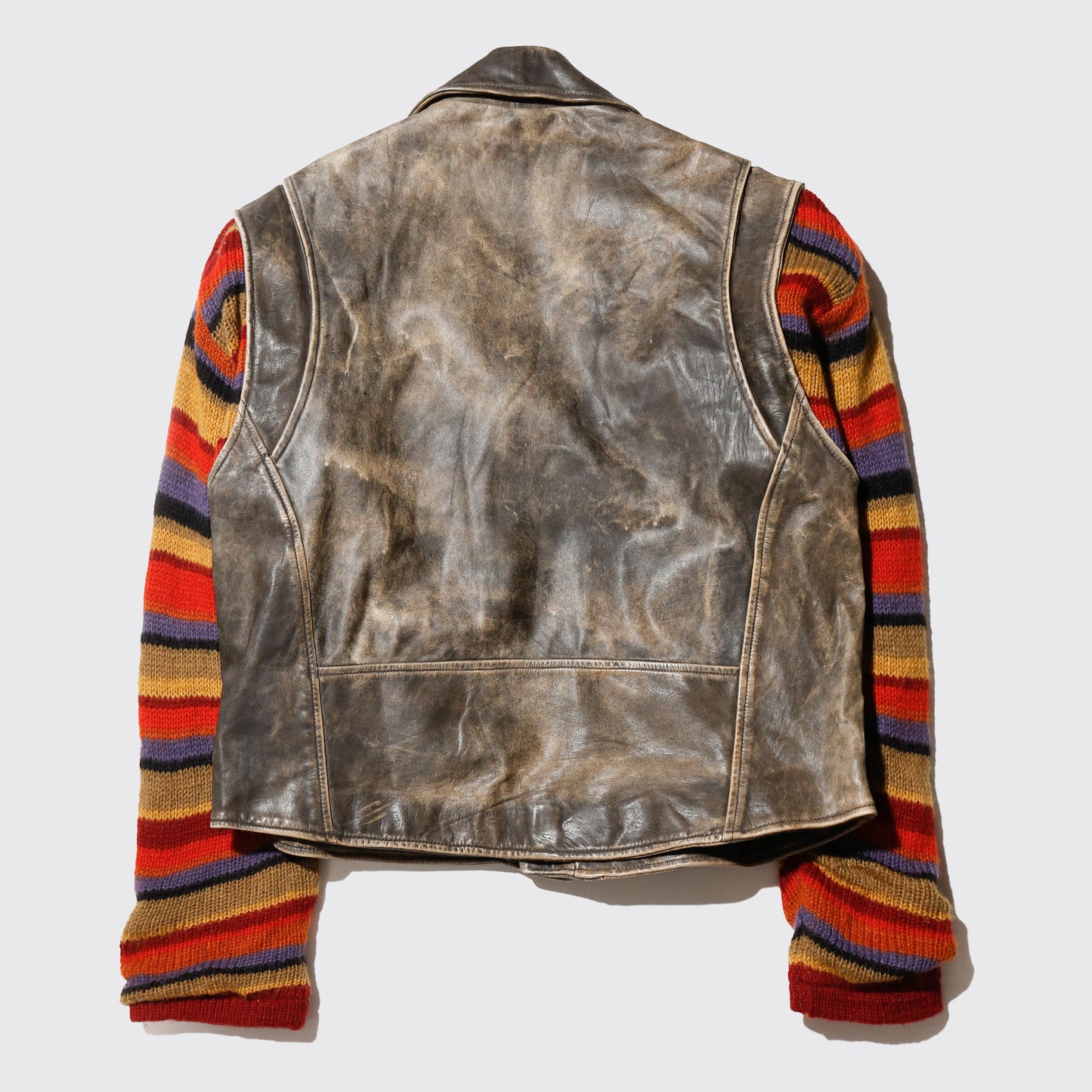 *one-off hybrid leather riders jacket