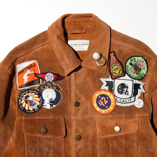 vintage custom suede trucker jacket