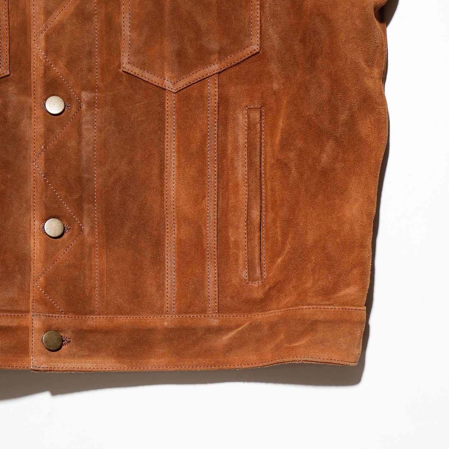 vintage custom suede trucker jacket