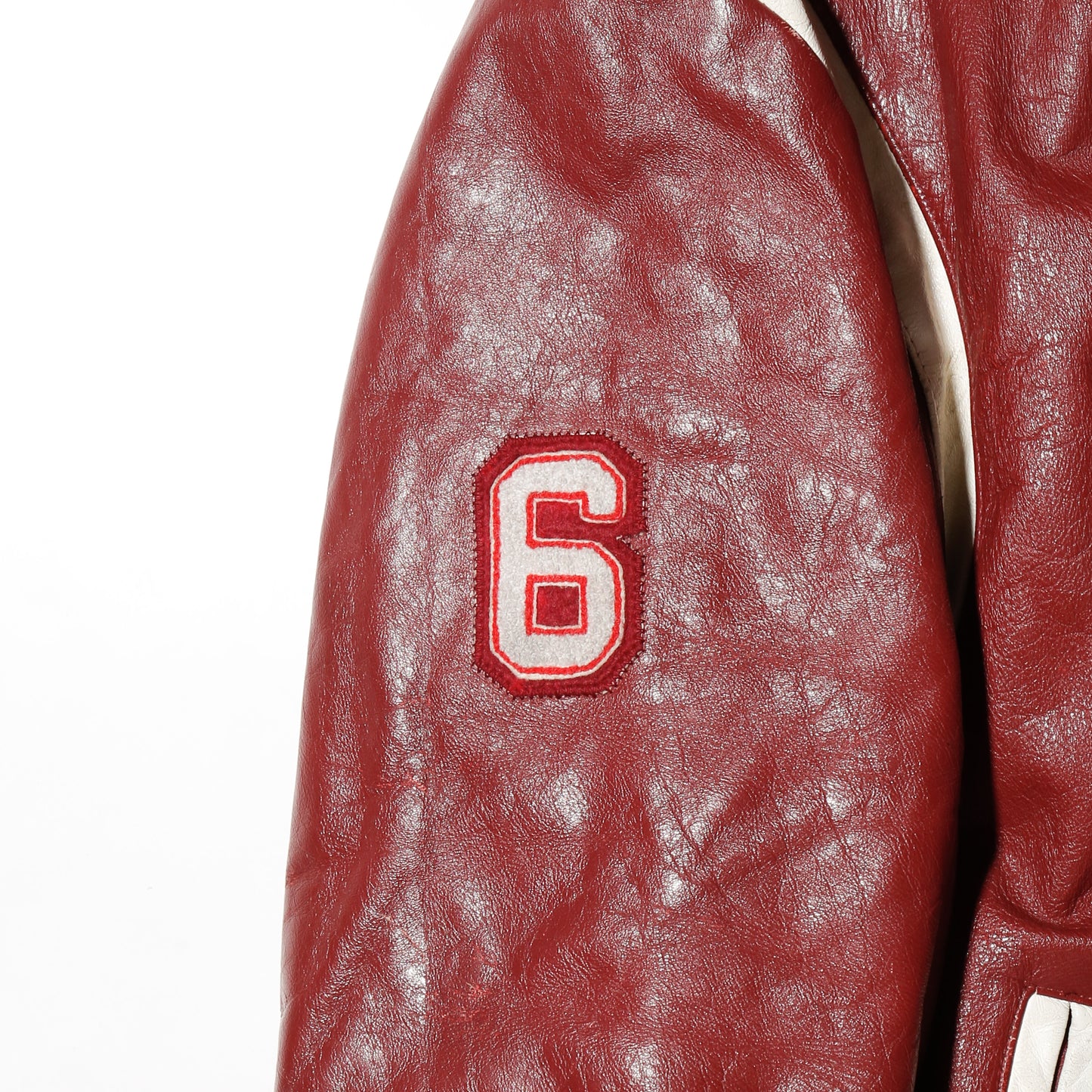 vintage red devil leather varsity jacket