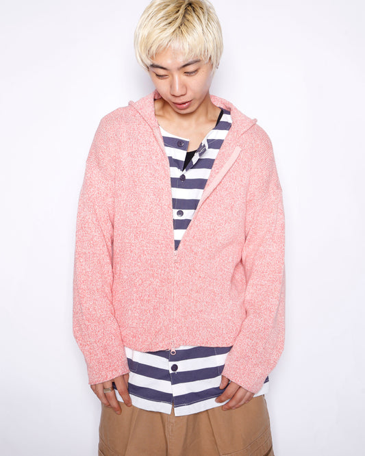 vintage FLAX peach melange knit hoodie