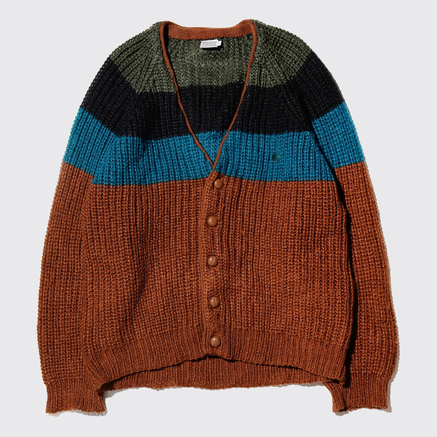 vintage tricolor border cardigan