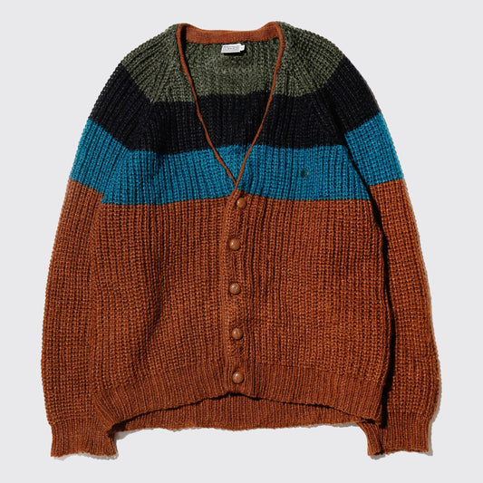 vintage tricolor border cardigan