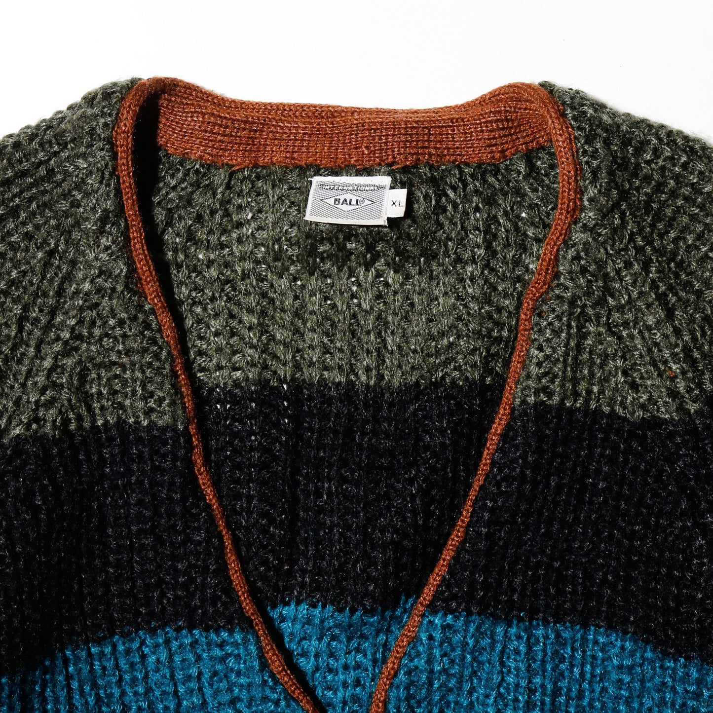 vintage tricolor border cardigan