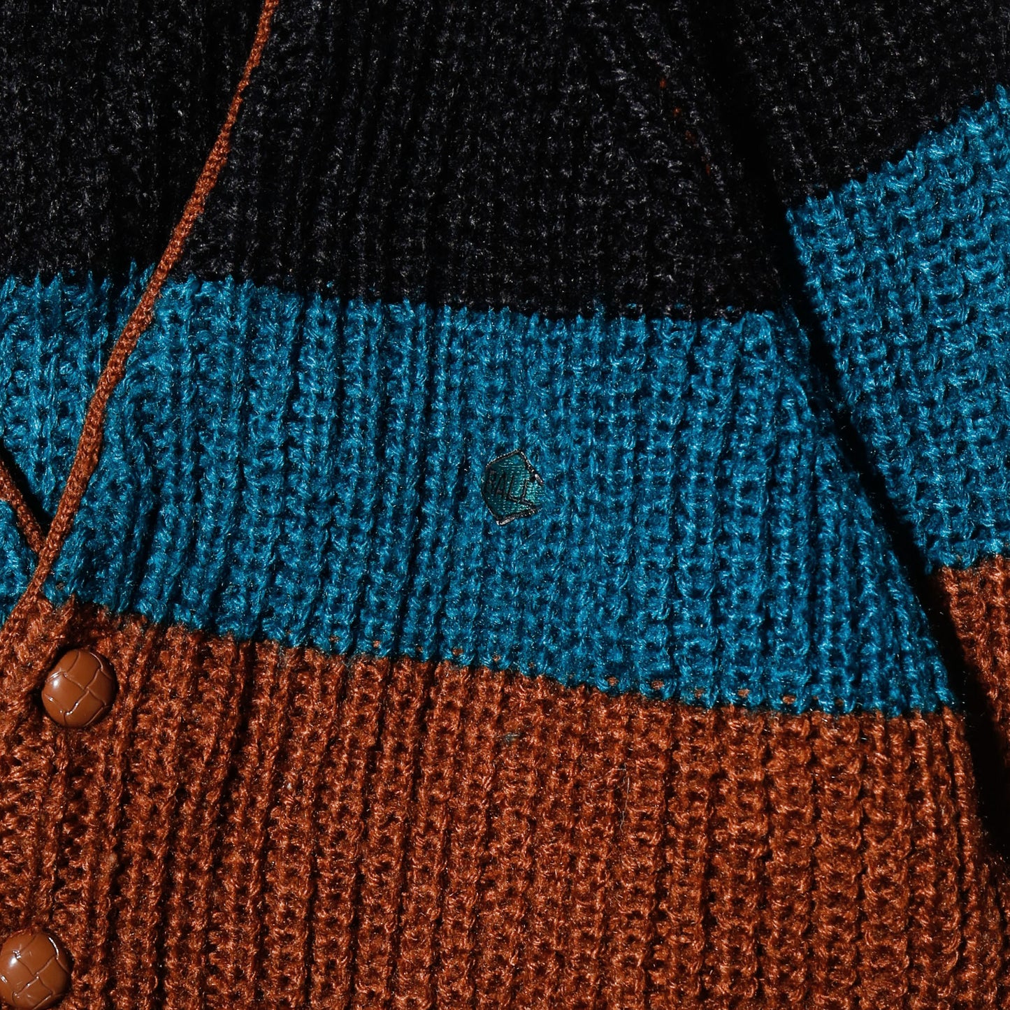 vintage tricolor border cardigan