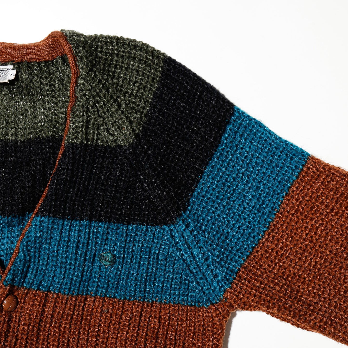 vintage tricolor border cardigan