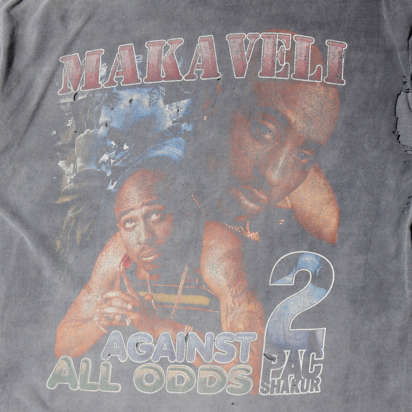vintage 90’s 2PAC Makaveli “Against All Odds” broken t-shirt
