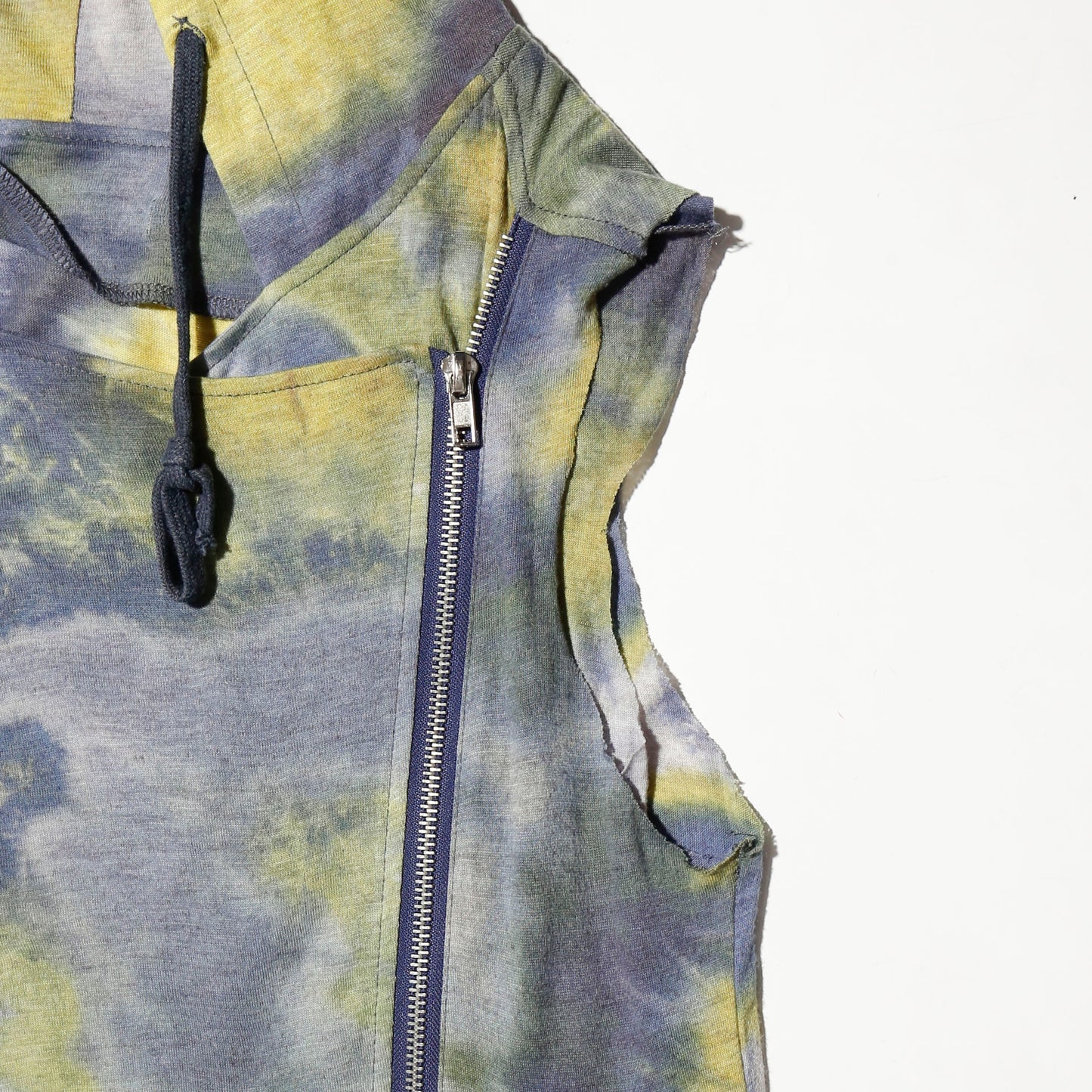 vintage earth double zip hooded vest
