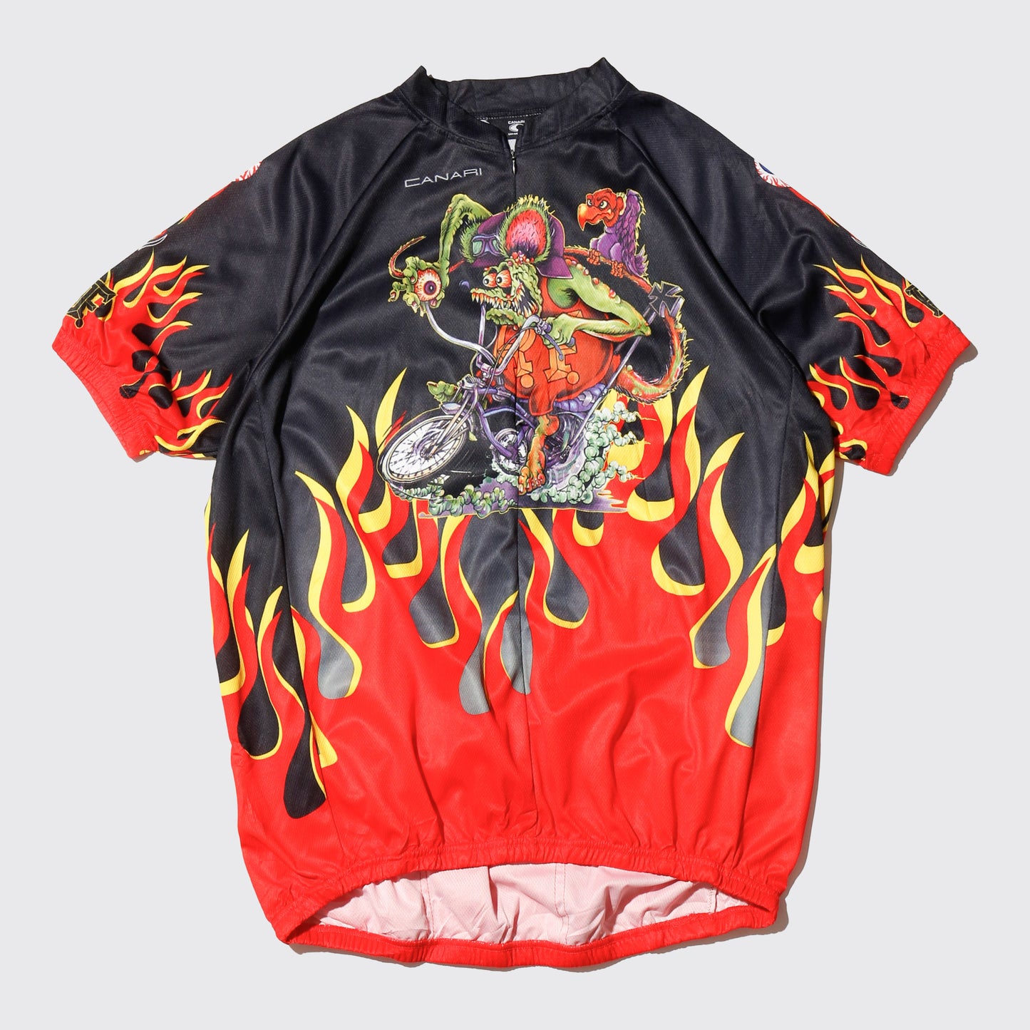 vintage rat fink flame cycling shirt